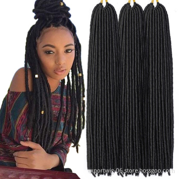 Wholesale Straight Faux Locs Crochet Hair Extensions Solid And Ombre Color Dread Locs Braiding Hair 20Inch Synthetic Fiber